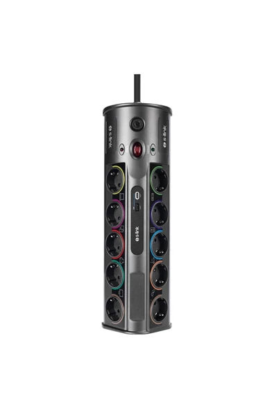 PRZ01 PrizHive 3M 1860 Joule 1.5mm 1 Usb 1 TypeC 2.1A/5V 16A 250V 3680W 10lu Akım Korumalı Pr