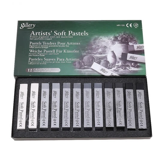 Mungyo Gallery Artists 12'li Tam Boy Toz Pastel (soft Pastel) Set - Gray Tones (Gri Tonları) ürün görseli