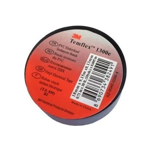 3M 18 MM Pvc Siyah İzole Elektrik Bant 10'lu Paket - 2