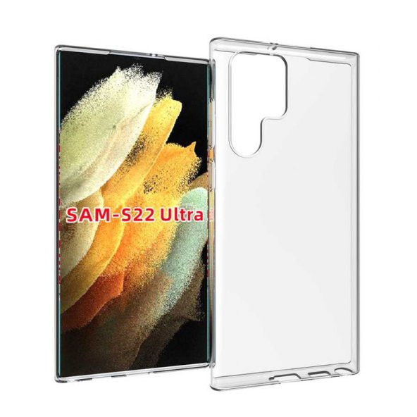 Gpack Samsung Galaxy S22 Ultra Kılıf Süper Silikon Lüx Korumalı Şeffaf