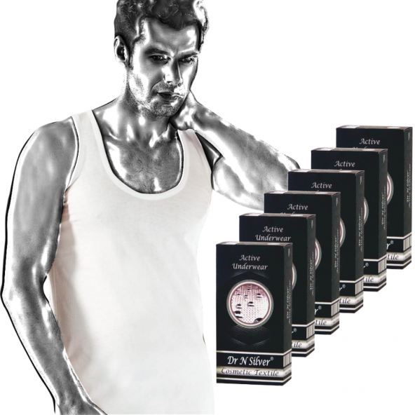Dr N Silver Gümüşlü Erkek atlet 6lı paket  S - 3