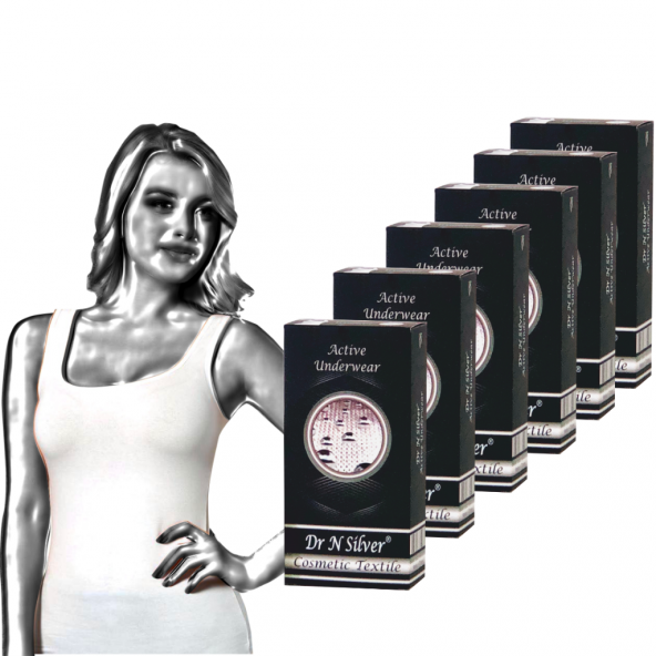 Dr N Silver Gümüşlü Kadın Atlet 6lı paket  XL - 4