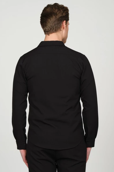 Erkek Düğmeli İnce Baharlık Rahat Klasik Gömlek Ceket - 6