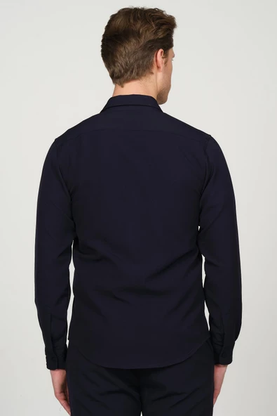 Erkek Düğmeli İnce Baharlık Rahat Klasik Gömlek Ceket - 8