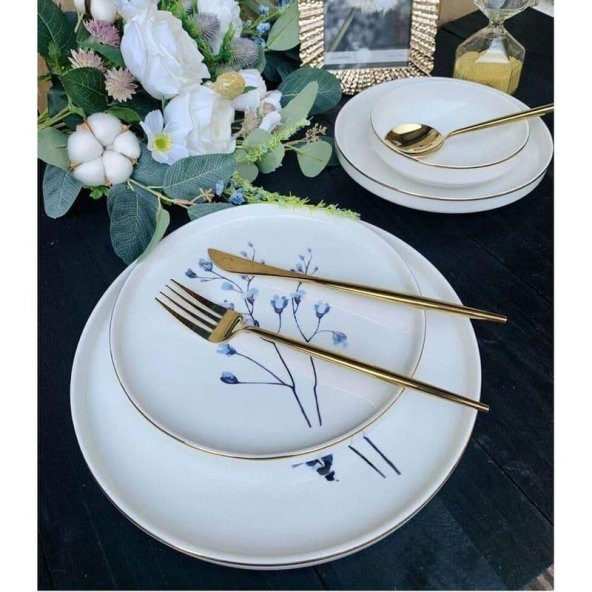 Seramikci Spring Branch Bone China 24 Parça Yemek Takımı - 3