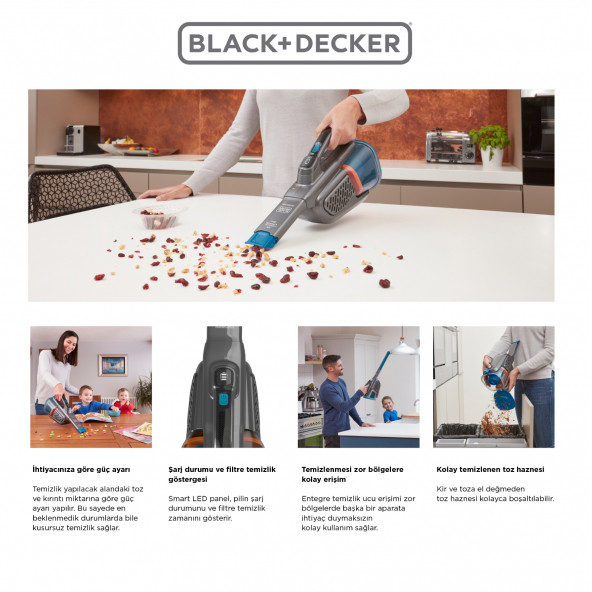 Black Decker BHHV320J-QW 12v Şarjlı Jack Girşli El Süpürgesi - 5