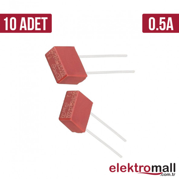 0.5A Kondansatör Tip Kare Plastik Sigorta - 10 adet