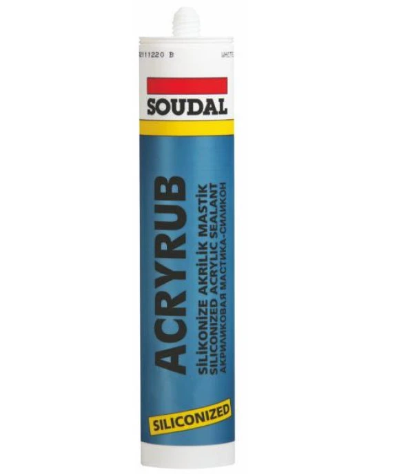 Soudal Acryrub Silikonize Akrilik Mastik 500Gr Beyaz