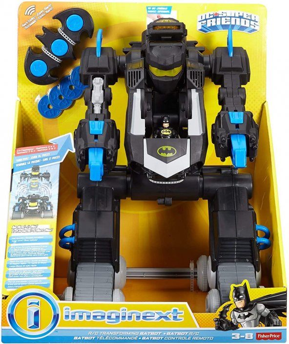 Imaginext Dc Super Friends Uzaktan Kumandalı Tanka Dönüşen Bat Bot Batman Robot Araba imaginext Batman Oyuncakları - 8