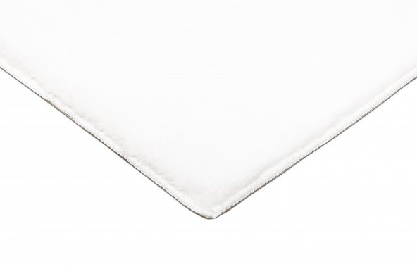 My Evilla Modern Dekoratif Halı Jel Kaymaz Taban Peluş Puffy Kalp Model Beyaz Paspas Takımı 70x100-70x60 - 3