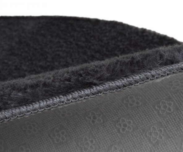 My Evilla Modern Dekoratif Halı Jel Kaymaz Taban Peluş Puffy Kalp Model Antrasit  Paspas Takımı 70x100-70x60 - 4