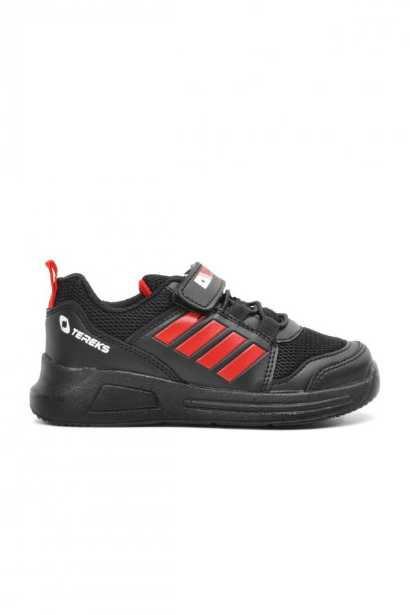 Ayakmod 709 Siyah-Kırmızı Cırt Cırtlı Fileli Çocuk Spor Ayakkabı
