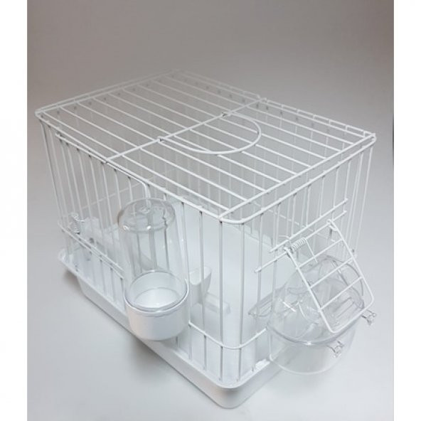 Kuş, Ginepig Taşıma Seyahat Kafesi Beyaz 20x17x23cm