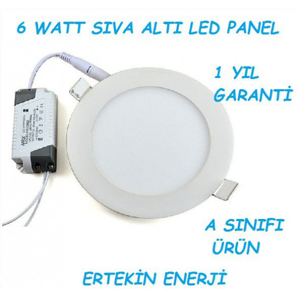 6 WATT SLİM LED PANEL GÜNIŞIĞI RENK ÇEŞİDİ (3200 KELVİN--540 LÜMEN)=(5 ADET KARGO BEDAVA)= - 1