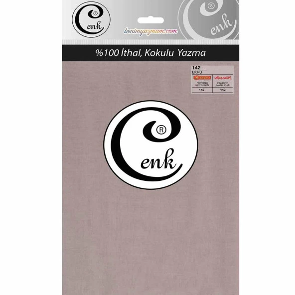 Cenk Poşetli Yazma 100 Cm 142 Ekru