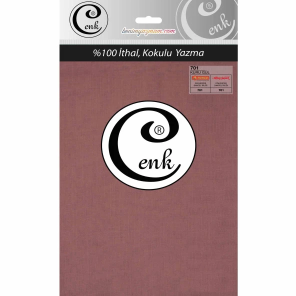 Cenk Poşetli Yazma 100 Cm 701 Kuru Gül ürün görseli 1