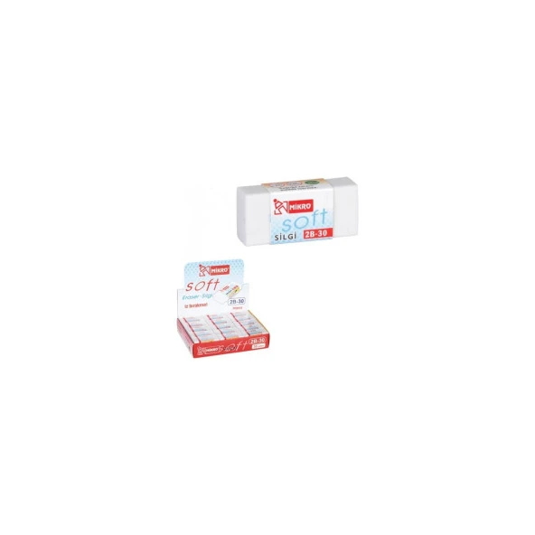 Mikro Soft 2b-30 Beyaz Silgi 30'lu Paket