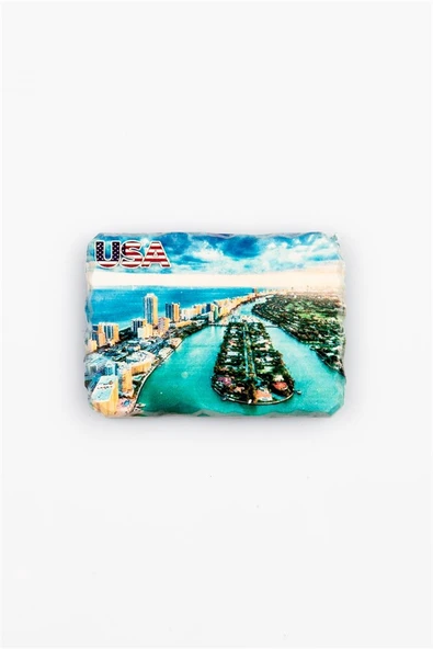 ABD Miami Temalı Kırık Magnet - Resim 2