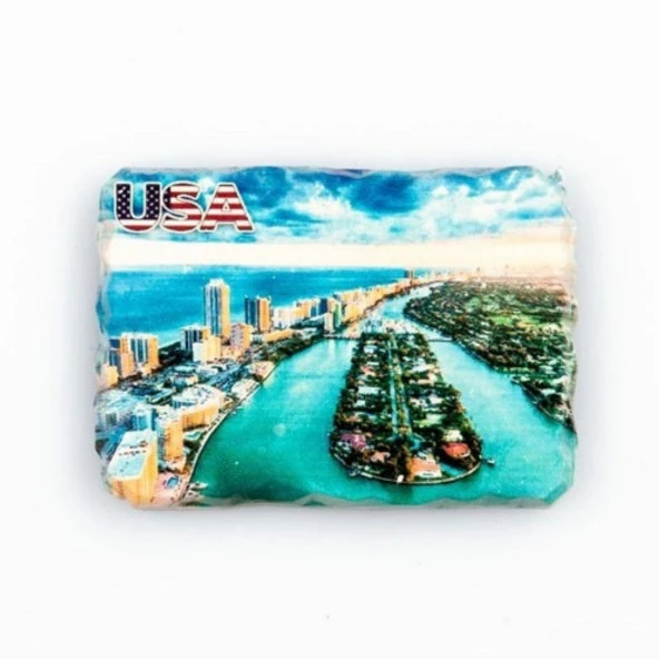 ABD Miami Temalı Kırık Magnet ürün görseli