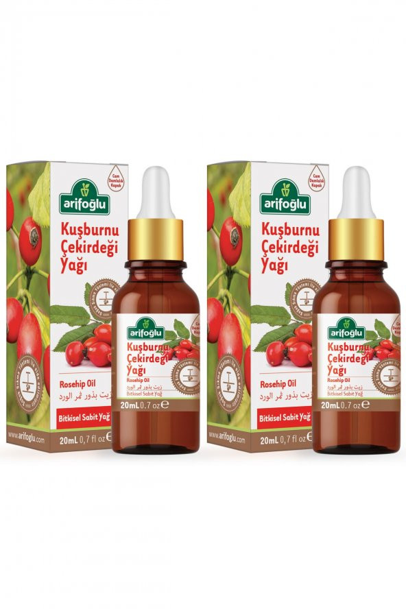 Arifoğlu Kuşburnu Çekirdeği Yağı 20ml 2 Li Set (Soğuk Pres)