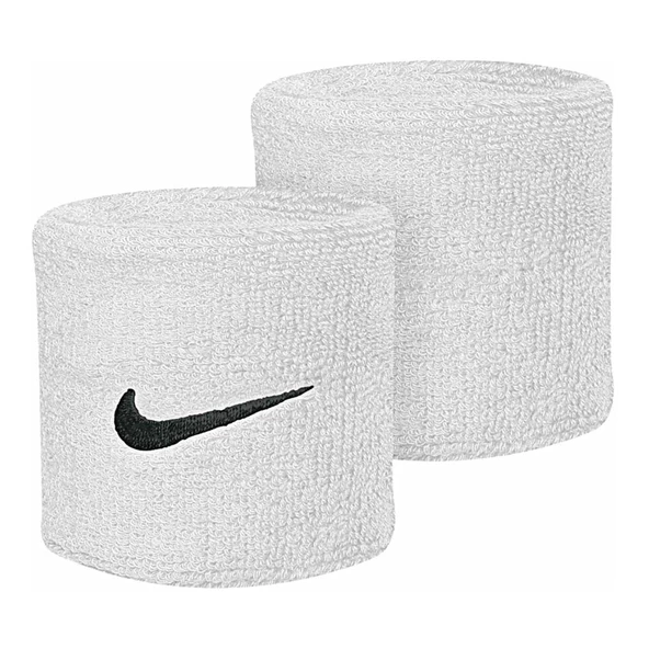 Nike Swoosh Wristbands 2 Pk White/Black Osfm,one Size/6