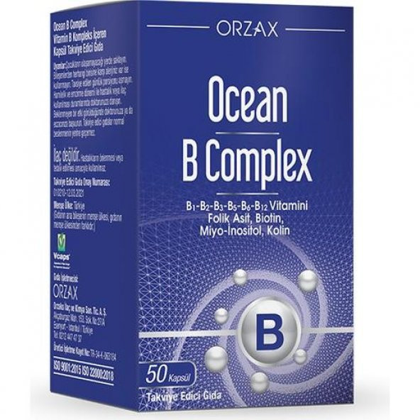 Orzax Ocean B Complex 50 Kapsül 8697595872871