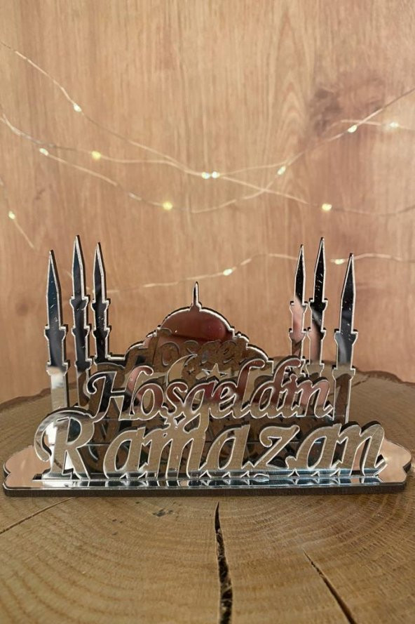 Beysüs Ramazan Ayı Dekoratif Peçetelik Pleksi Gümüş 10x14