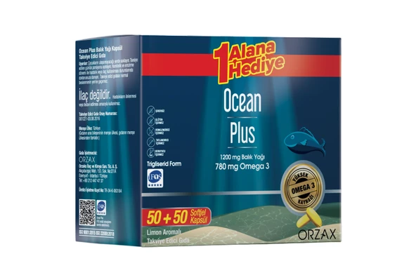 Ocean Plus 1200 mg 50+50 Softjel - 1 Alana 1 Bedava ürün görseli