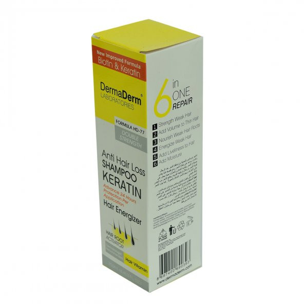 DermaDerm Saç Dökülmesine Karşı Keratin Biotin ve Vitaminli Şampuan 250 ML - 2