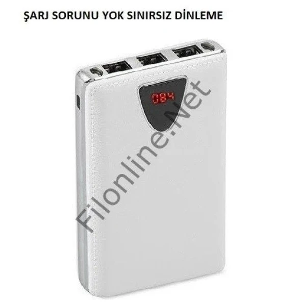FİLONLİNE POWERBANK BEYAZ SINIRSIZ DİNLEME GPS TAKİP GİZLİ BAKICI SES DİNLEME VE ORTAM TAKİP