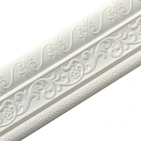 Renkli Duvarlar Motifli Beyaz Esnek 8cm-230cm x 4 Adet Yapışkanlı Duvar Çıta Çerçeve Süpürgelik - 5