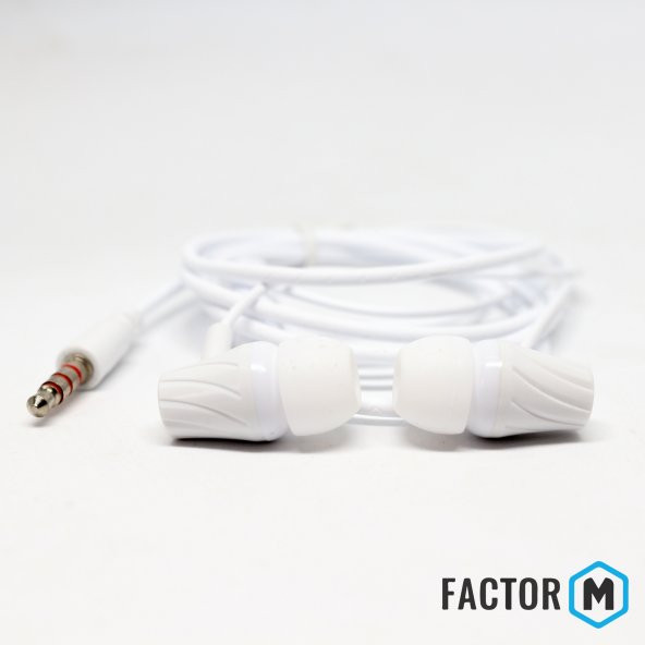 Factor M FM03 Kulakiçi Mikrofonlu Kablolu Kulaklık Beyaz (FMFM03KB) - 2