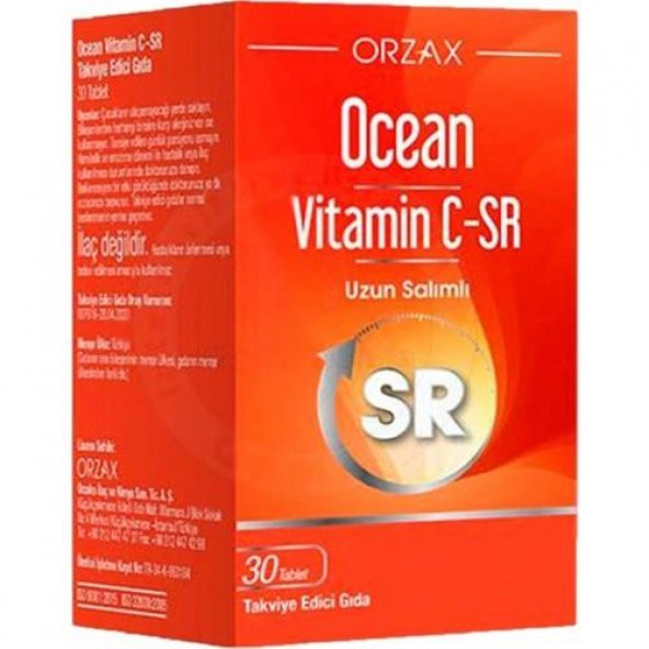 Orzax Ocean Vitamin C-SR 30 Tablet 8697595872581