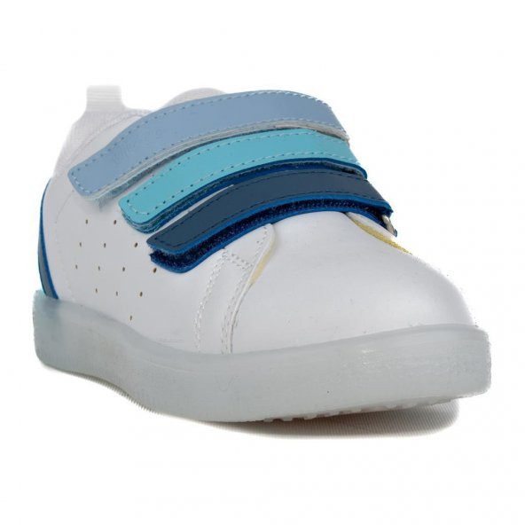 Vicco Sun 220F21Y212 Beyaz Mavi Ortopedik Işıklı Erkek Çocuk Spor Ayakkabı