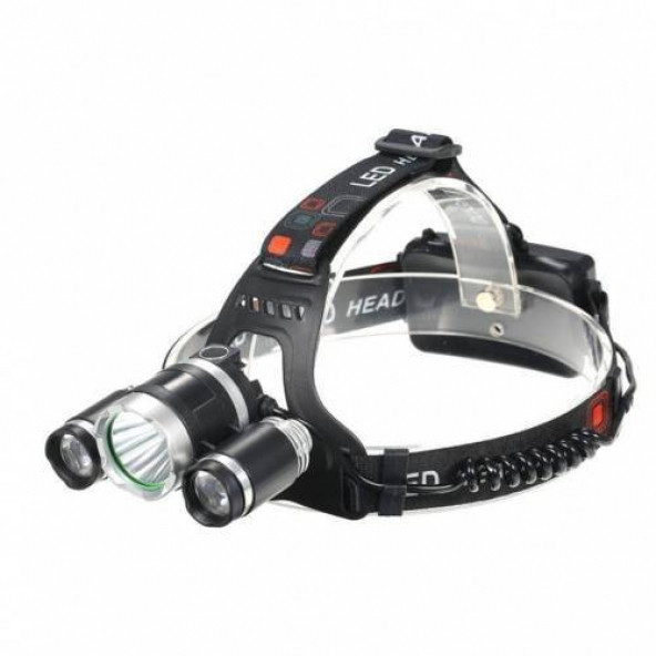 Kafa Feneri 3w 3x T6 Cree Led 1200 Lumens Profosyonel Şarjlı Kafa Feneri - 3