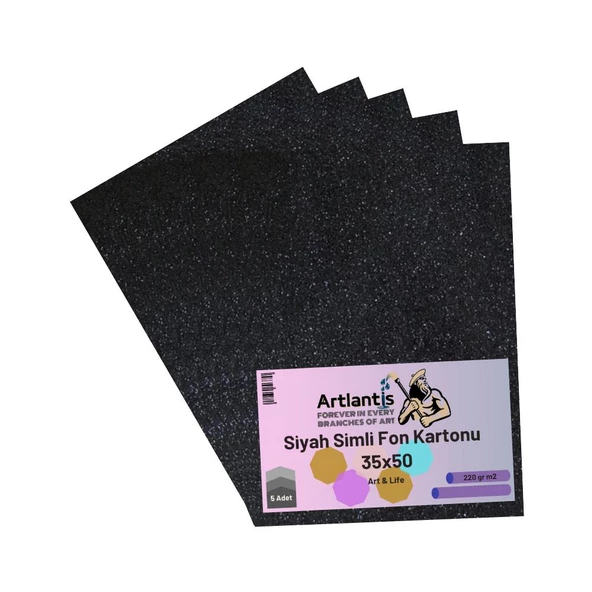 Simli Fon Kartonu 35x50 5 Adet Artlantis Simli Fon Kartonu 35*50 5 Adet - 8