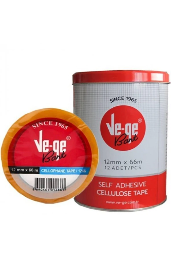 Ve-Ge Selefon Bant Teneke 12x66 Metre (12 Adet Bant)