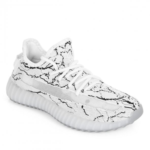 Black Deer Beyaz-Siyah Flash Ortopedik Tabanlıklı Sneaker Spor Ayakkabı - 1