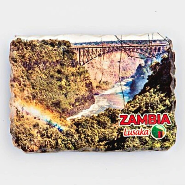 Zambiya Lusaka Temalı Kırık Magnet ürün görseli