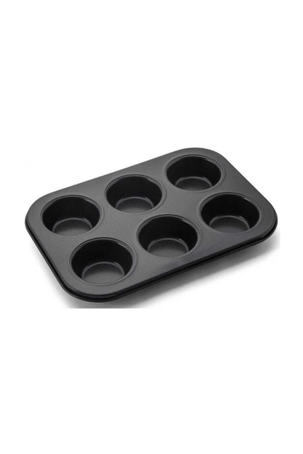 6 Bölmeli Yanmaz Ve Yapışmaz Kek Kapsülü Yapışmaz Mini Tart Kek Kapsülü Muffin Ekler Kalıbı 26-18 cm - 2