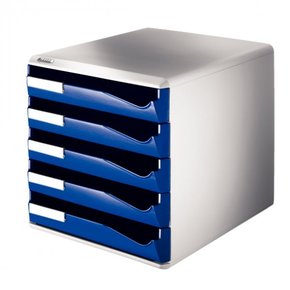 Leitz Evrak Rafı Çekmeceli Plastik 5 Lİ Mavi 5280 - Resim 2