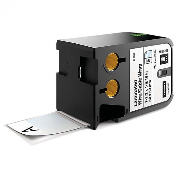 Dymo XTL LamineTel/Kablo,38x39 MM Beyaz/Siyah 150 Etiket 1868708 - 2