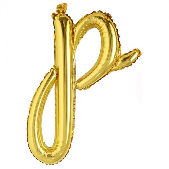 P Harf Altın El Yazısı Folyo Balon 45 cm
