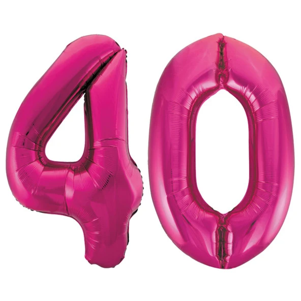 40.Yaş Folyo Balon Seti Pembe 40 cm