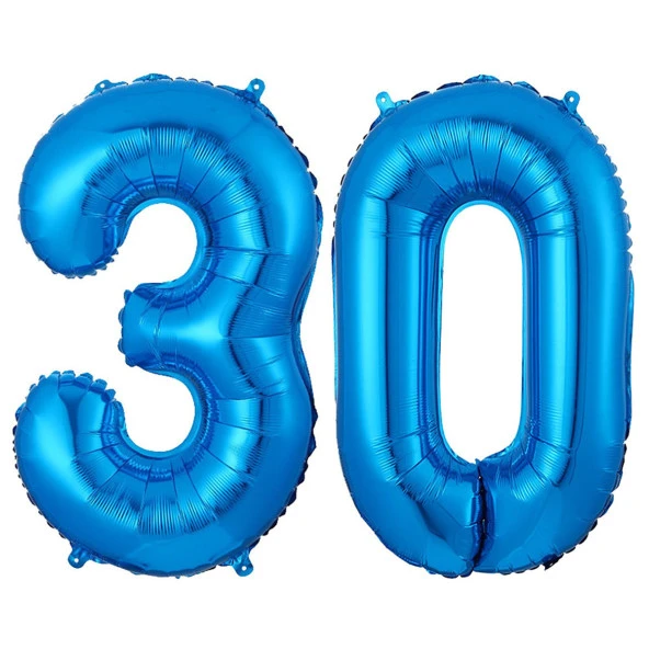 30.Yaş Folyo Balon Seti Mavi 40 cm