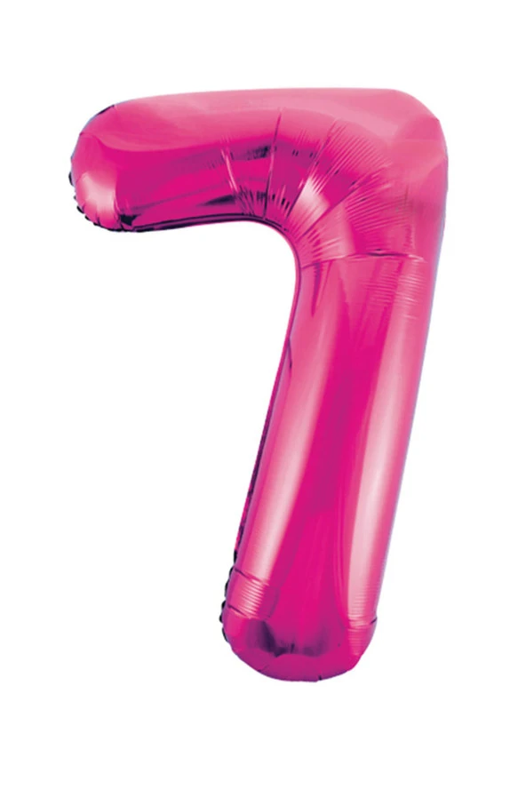 7 Rakam Pembe Folyo Balon 40 cm - Resim 2