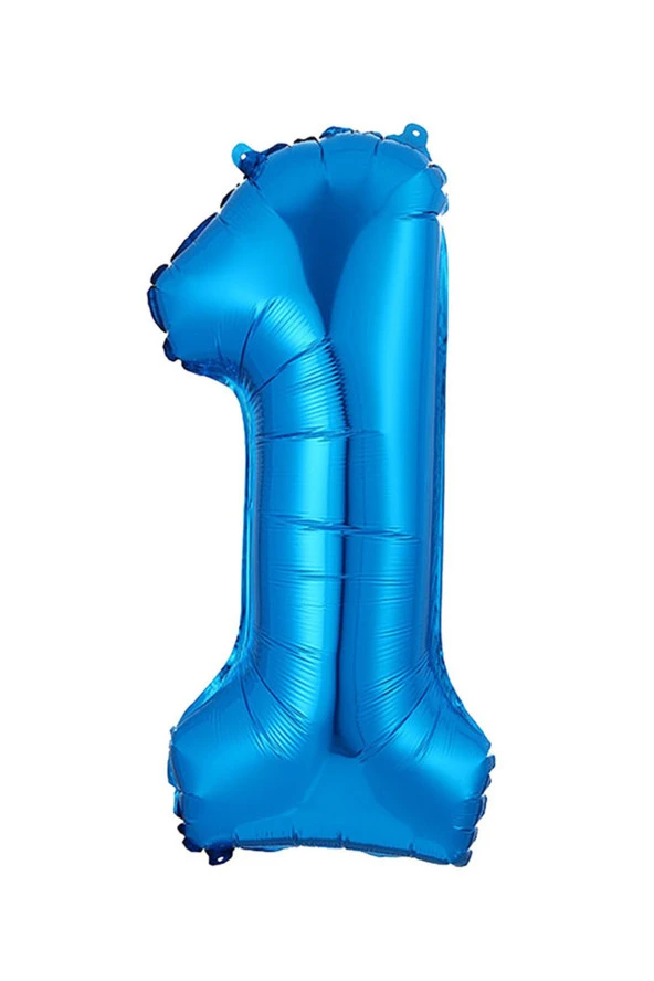 1 Rakam Mavi Folyo Balon 40 cm - 2