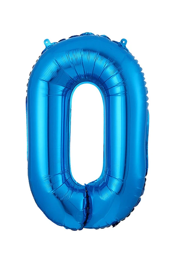 0 Rakam Mavi Folyo Balon 40 cm - Resim 2