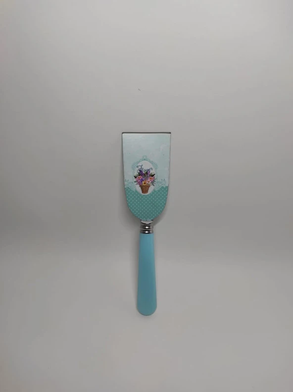 Dekoratif Çiçek Baskılı Mini Pasta Spatulası 21 cm Mini Kek Pasta Spatulası Small Spatula - 3