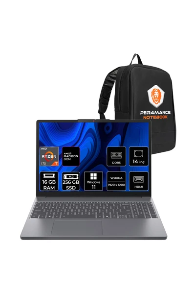 Lenovo Ideapad Slim 3 Amd Ryzen 7 170 16Gb 256Gb Ssd 14